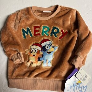 Bluey Christmas‎ Sweatshirt 18M Toddler Plush Pullover Holiday Outfit